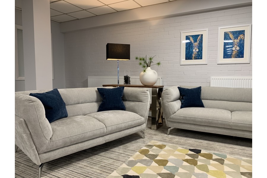 Cosmo 2 Seat Sofa in Dove Grey Fabric