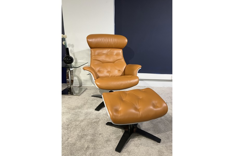Imperia Chair & Stool Tan Leather 