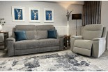 Palermo power Reclining Sofa in Cadiz Pewter & Chair Cadiz Mist