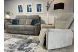 Palermo power Reclining Sofa in Cadiz Pewter & Chair Cadiz Mist