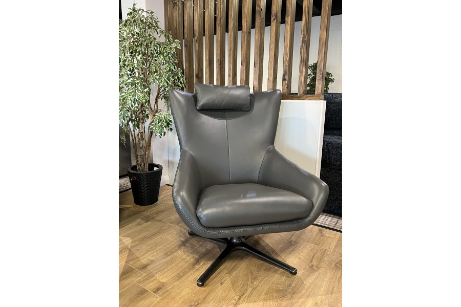 Leather accent on sale swivel chair
